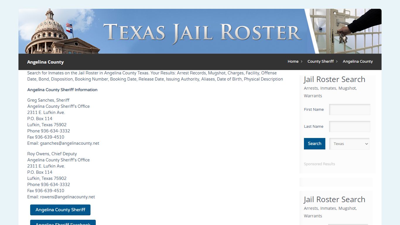 Angelina County | Jail Roster Search