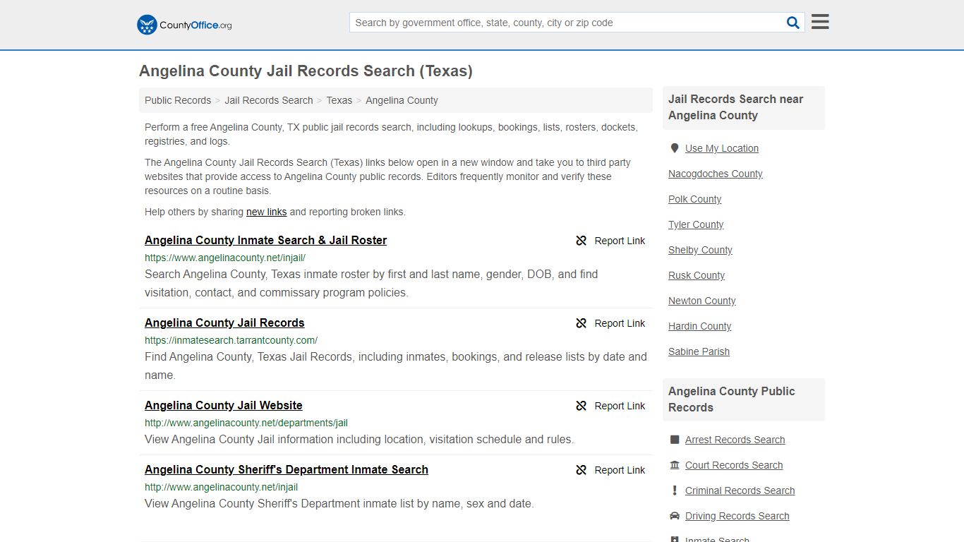 Jail Records Search - Angelina County, TX (Jail Rosters ...